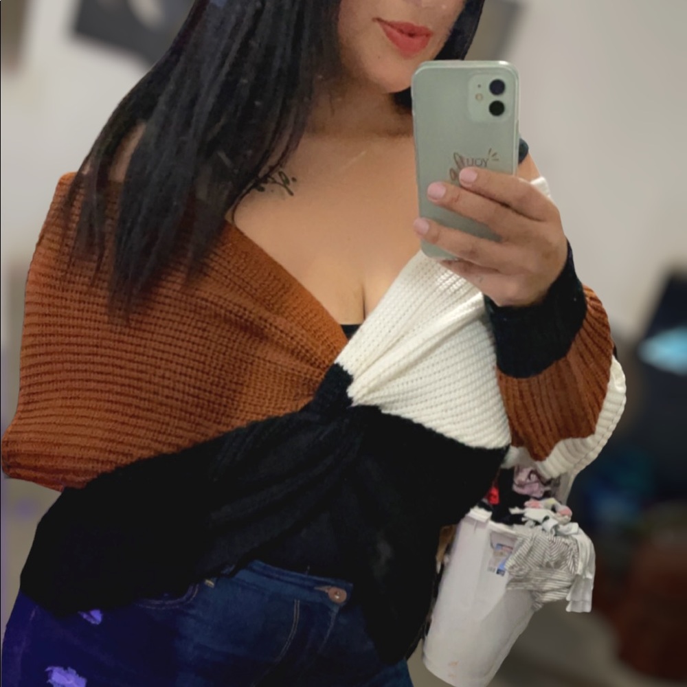Cute sweater off the shoulder